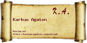 Karkus Agaton névjegykártya